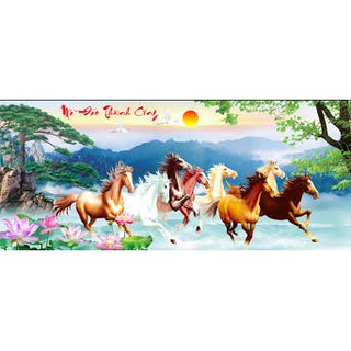 Tranh đính đá ngựa mã đáo thành công df417 kích thước 130 x 60cm