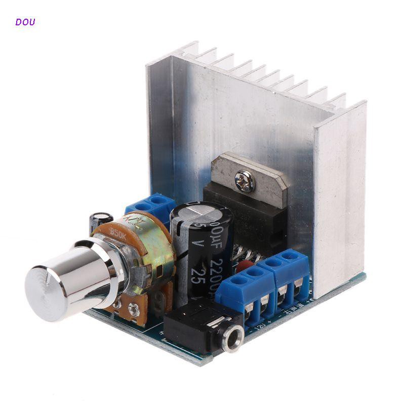 DOU 2x15W DC 9-15V TDA7297 Blue Dual Channel Digital Audio Power Amplifier Board Module