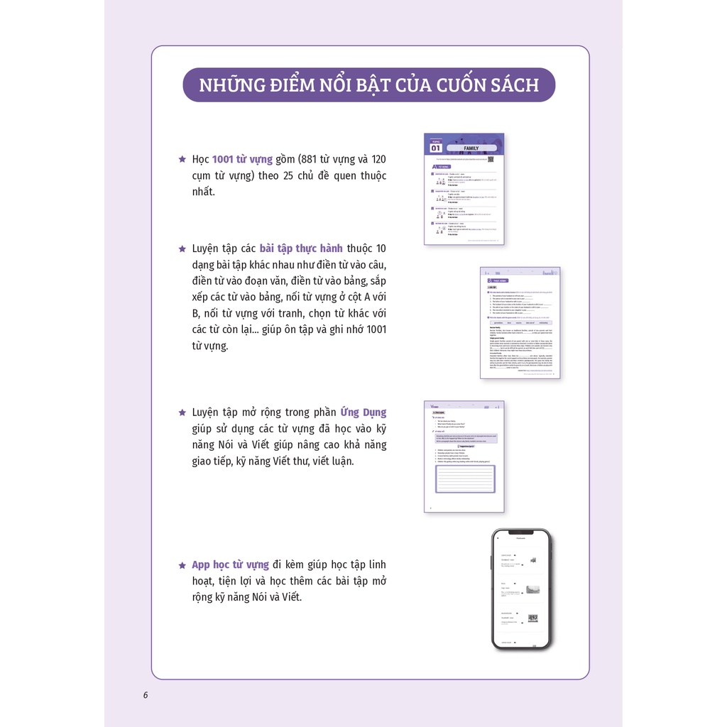 Sách 1001 Từ vựng tiếng Anh thông dụng cho kỳ thi Vstep (B1), IELTS (band 4.5), TOEIC 450, B1 Preliminary (PET), Aptis