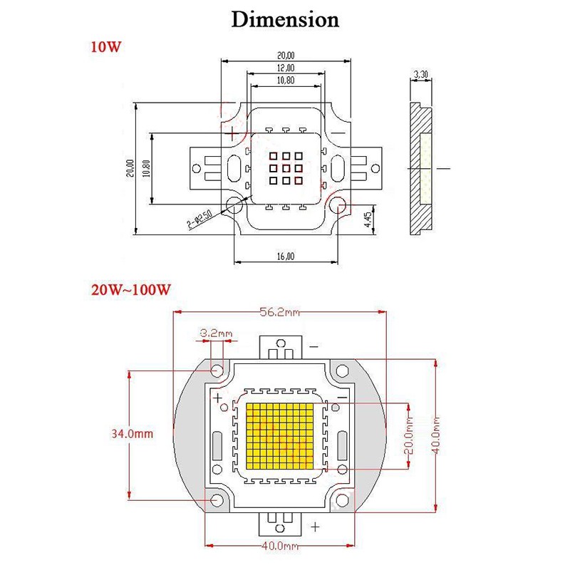 Đi Ốt Đèn Led 10w 30w 50w 100w 365nm - 415nm Smd