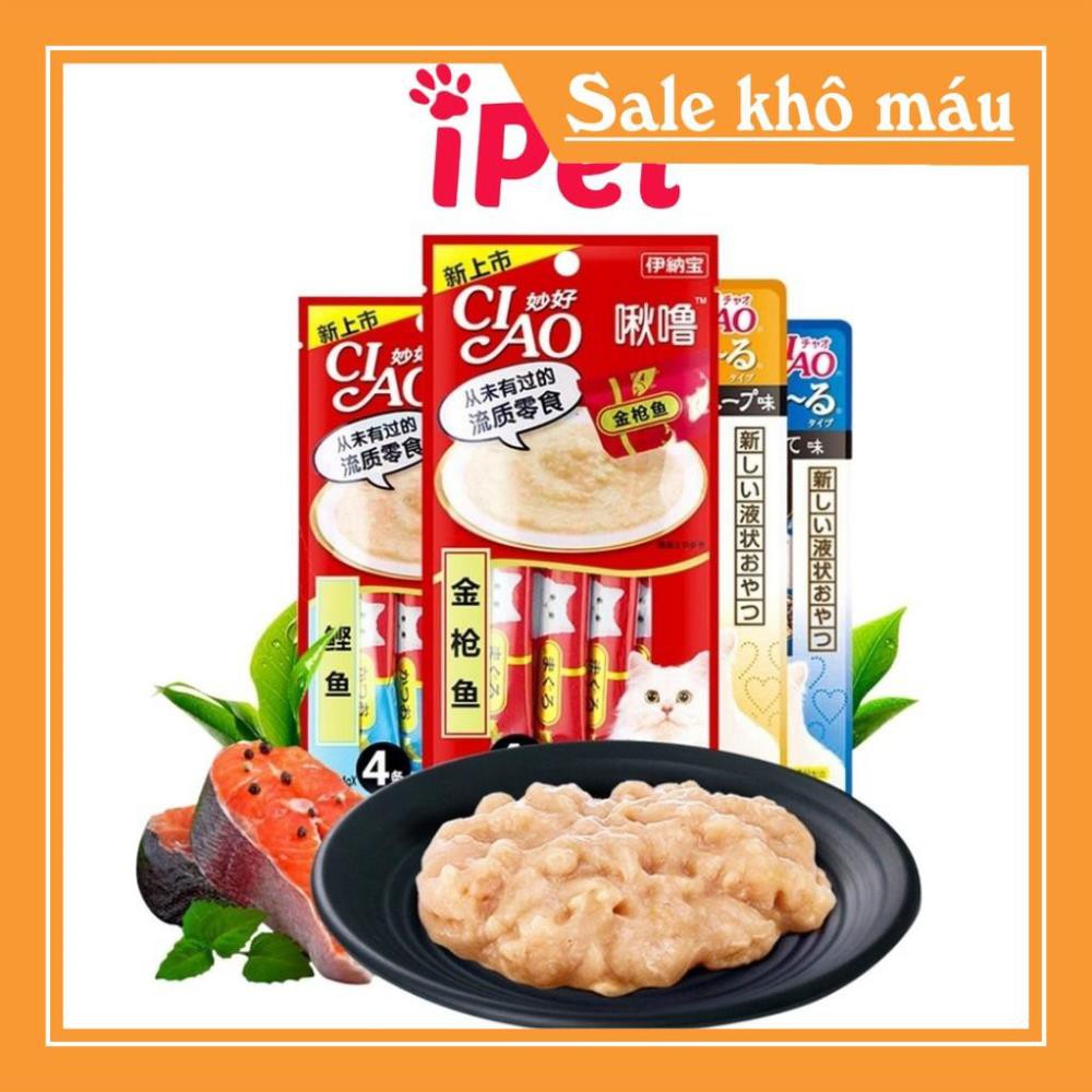 Thức Ăn Cho Mèo Dạng Súp Thưởng Pate Ciao Churu Nhiều Vị 12g - iPet Shop