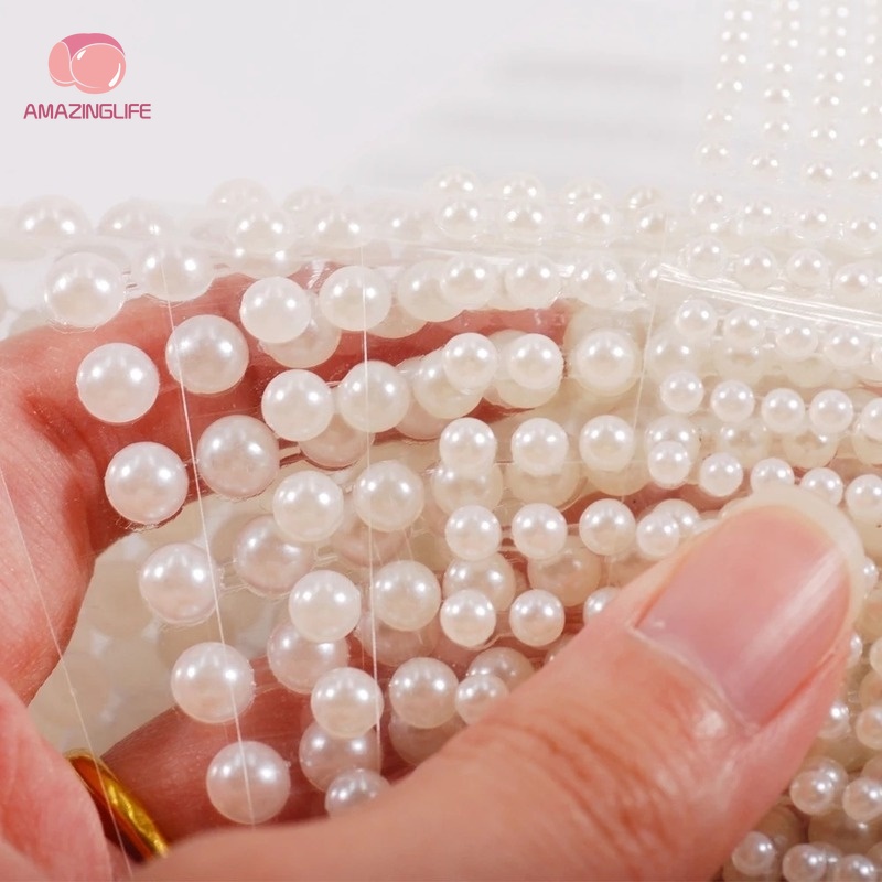 Hạt Ngọc Trai 3D 3mm / 4mm / 5mm / 6mm Tự Trang Trí Móng Tay