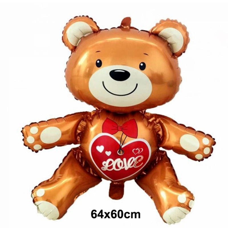 Bong Bóng Hình Gấu Bằng Màng Nhôm Kích Thước 91 * 65cm Trang Trí Tiệc Sinh Nhật / Đám Cưới / Valentine