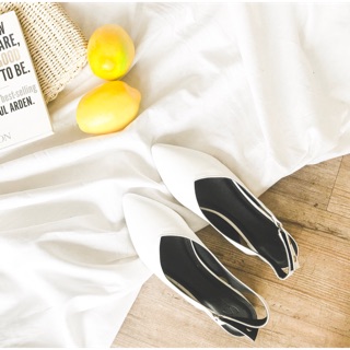 Giày bệt mũi nhọn trắng sz 36