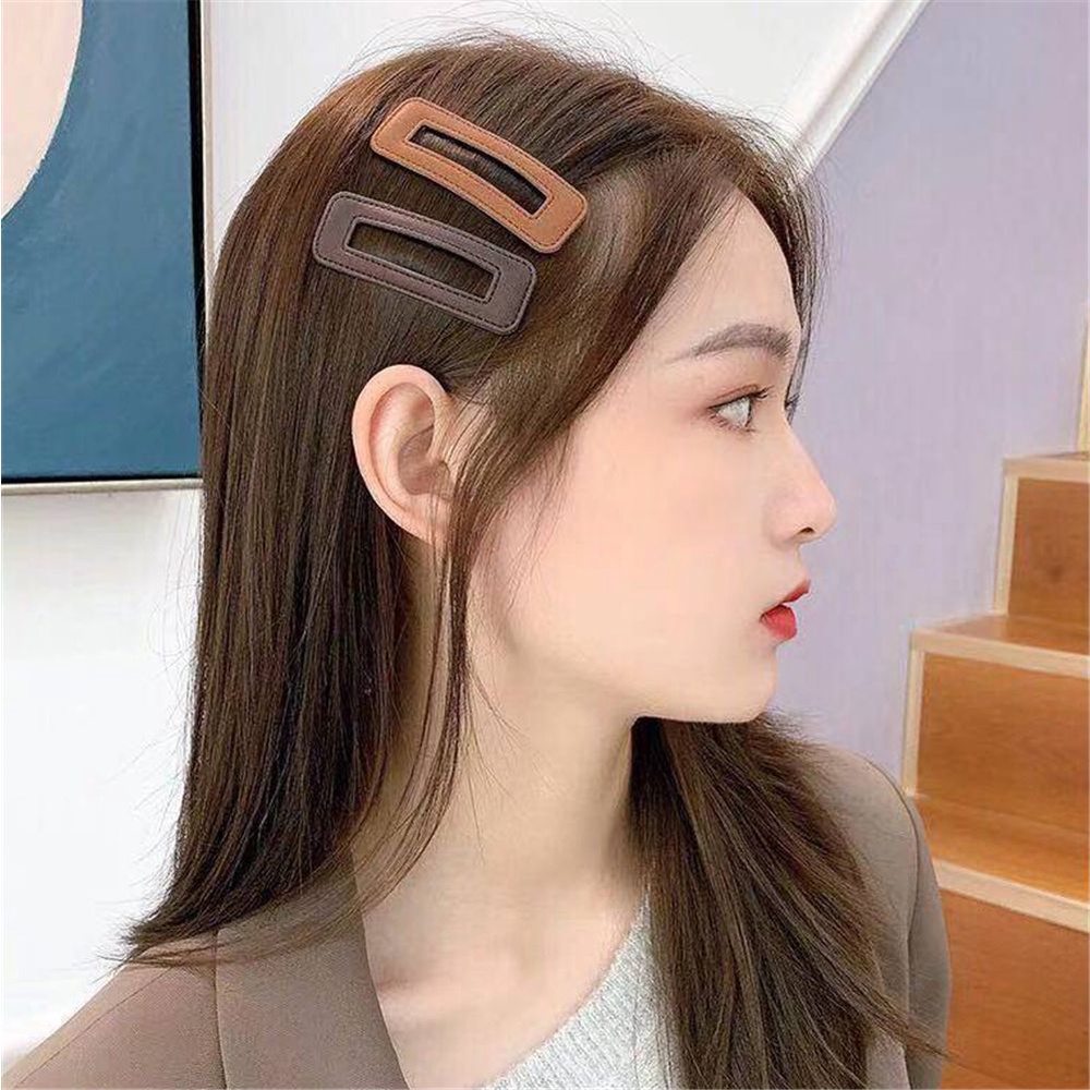 Kẹp tóc BB bằng PU nhiều màu sắc thời trang cho nữ