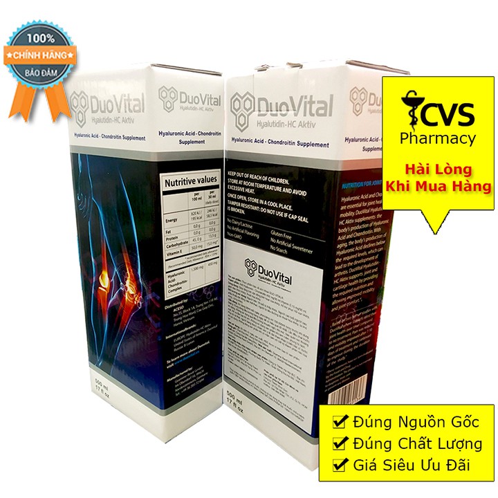 DuoVital Tái Tạo Và Nuôi Dưỡng Sụn Khớp của Đức - Duo Vital Hộp 1 Chai 500ml