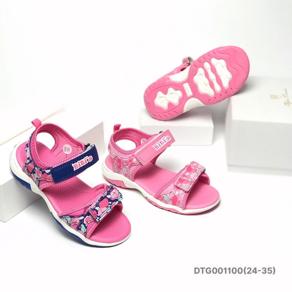 Sandal bé gái 24-35 ❤️FREESHIP❤️ Dép quai hậu học sinh họa tiết lá cách điệu, quai dán điều chỉnh DTG001100