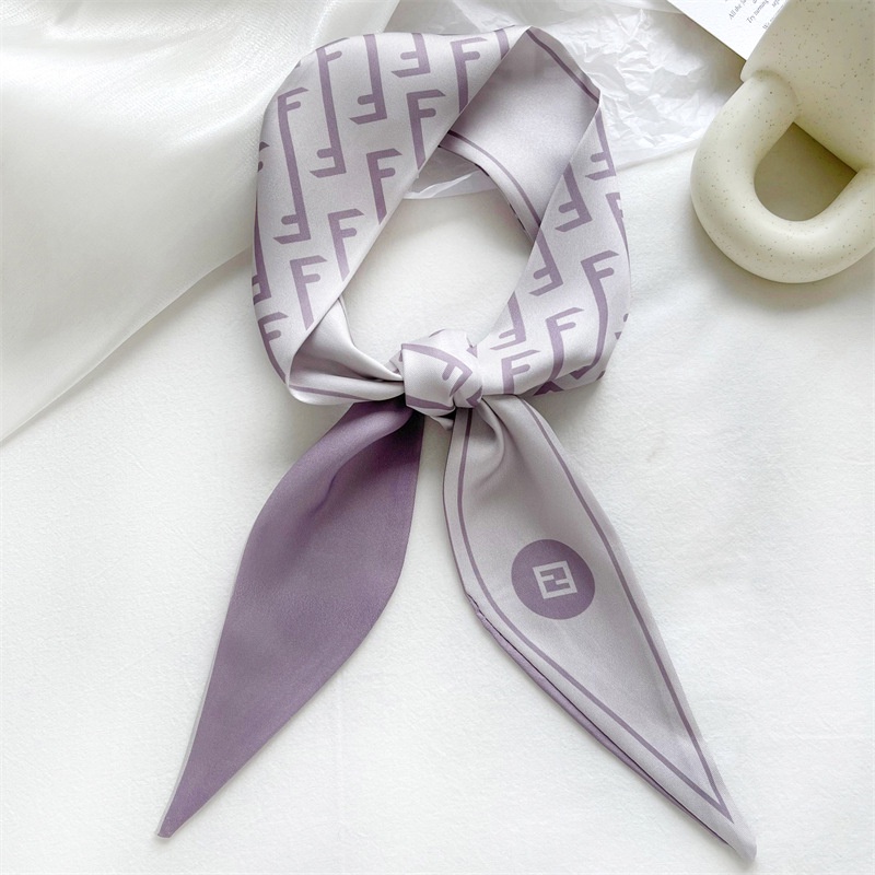 Khăn Choàng Cổ Lụa Kẻ Sọc Caro Phong Cách Retro Thời Trang Xuân Hè Dễ Phối Đồ