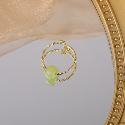 Nhẫn Ngọc Bích Hetian Kiểu Hở Phong Cách Cổ Điển Sang Trọng Cho Nữ