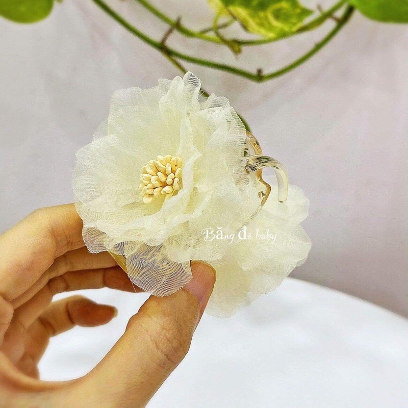 Kẹp càng cua 5 răng nữ hoa voan đính nhuỵ-có 4 màu