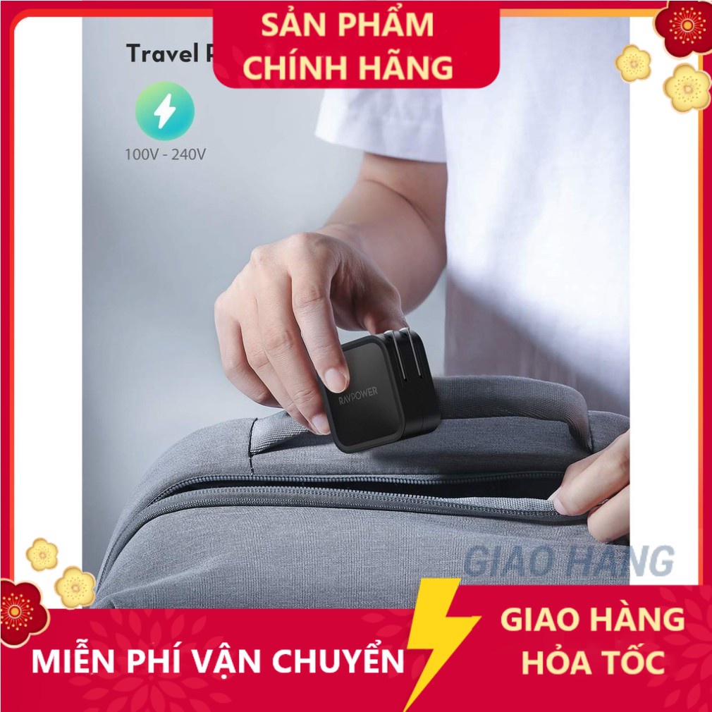 [Chính hãng ] Sạc RAVPower Type C - 61w - GaN (RP-PC112) - HSHOP365