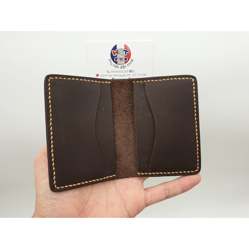 Ví da đựng Name Card HUTIS 01 Handmade bằng da bò thật 100%