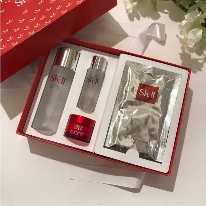 set dưỡng trắng da chống lão hoá Sk-II pitera full line set 5 món hộp quà