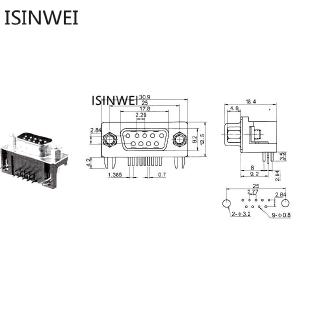 Set 5 đầu nối PCB DR9 DB9 D-Sub 9 pin RS232