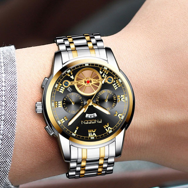 Đồng hồ nam chính hãng FNGEEN, Đồng hồ nam chính hãng đẹp  dây thép cao cấp không gỉ 4001 - Aka Mart | BigBuy360 - bigbuy360.vn