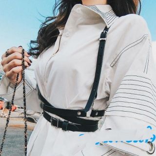 Hanner đai nịt da pu áo + đùi ulzzang blackpink