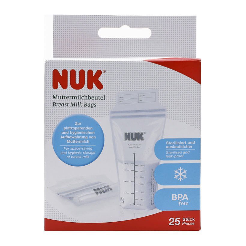 Túi trữ sữa Nuk 25 túi/1 hộp--Đức( có bán tách lẻ)