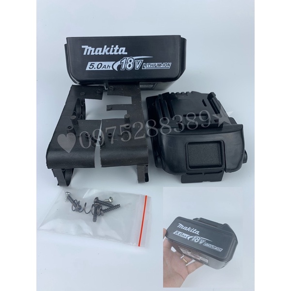 Vỏ makita 5s2p tem in, có tem đáy nhựa abs siêu đẹp full đầu đủ phụ kiện