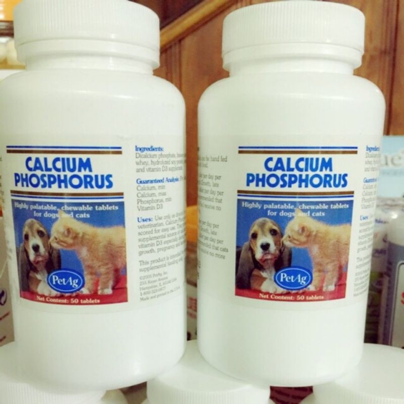 CANXI CHÓ MÈO (Mỹ) - Calcium Phosphorus 50 viên VIÊN BỔ SUNG CALCIUM PHOSPHORUS PETAG.