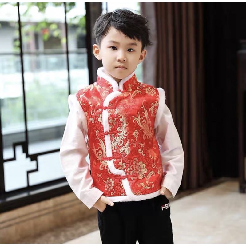 Áo Gile chần bông kiểu tàu cho bé trai, bé gái/ Áo Gile kiểu cổ trang Trung Quốc