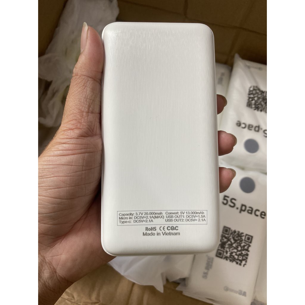 Sạc dự phòng 5S Pace 5000mah-20000mah việt nam, bảo hành 12 tháng