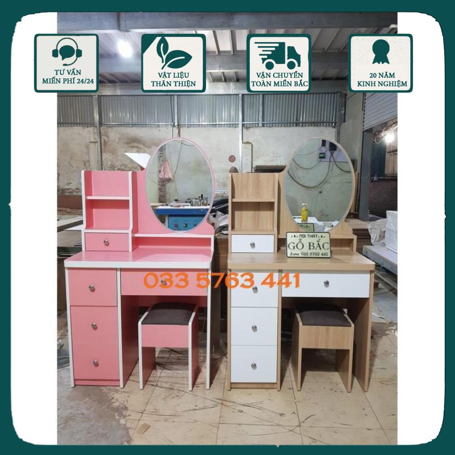 GIÁ GỐC - Bàn trang điểm bàn makeup bàn phấn gỗ MDF phủ melamin kích thước 80x40x130cm tặng kèm ghế