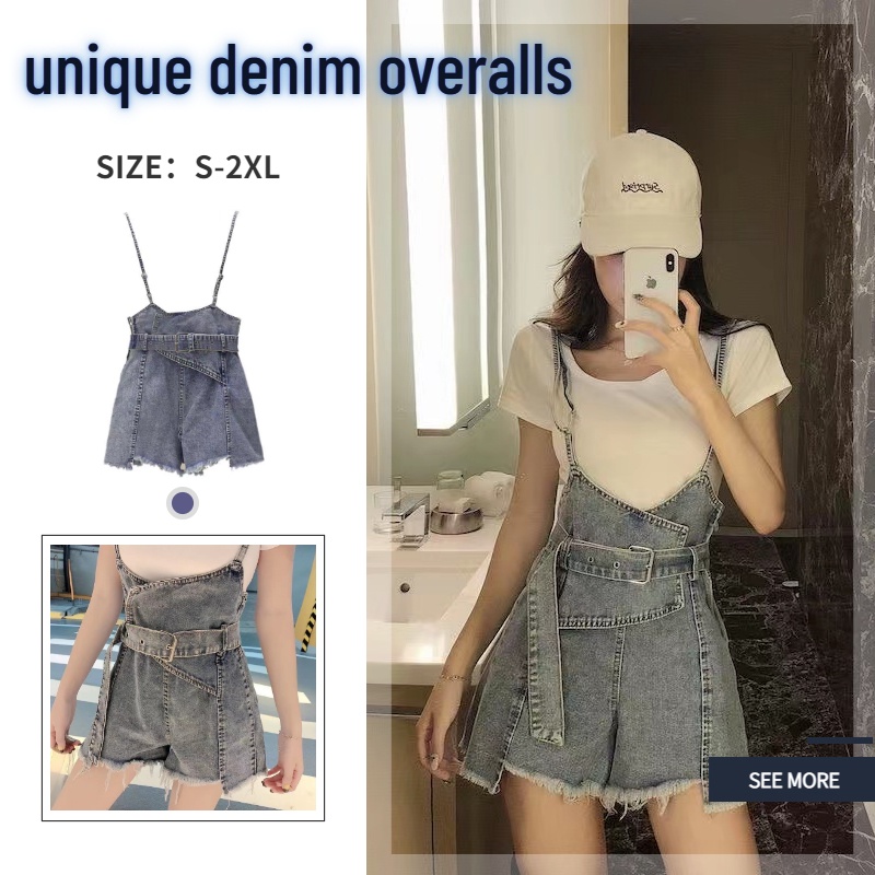 Quần Yếm denim Mỏng Dáng Rộng Cỡ Lớn Kiểu Hàn Quốc Thời Trang Xuân Hè Cho Học Sinh