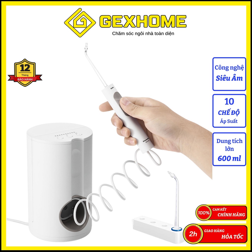 Máy tăm nước Panasonic EW1611 Công nghệ siêu âm - Dung tích lớn 600ml [Hàng chính hãng - Bảo hành]