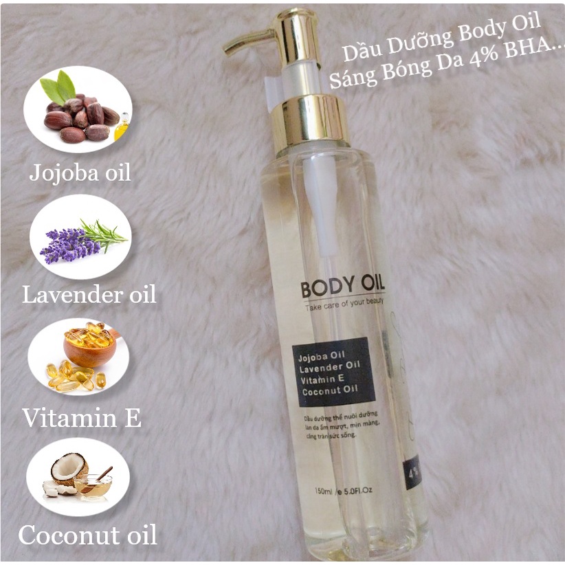 (AOSI) Dầu Dưỡng Trắng Da Sáng Bóng Da, 4% BHA Body Oil