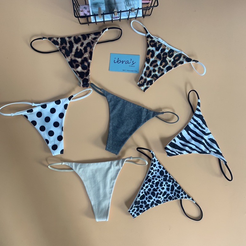 Quần lót nữ cotton trơn bikini lingerie sexy , Quần lọt khe dây eo gợi cảm | iBra's store i49