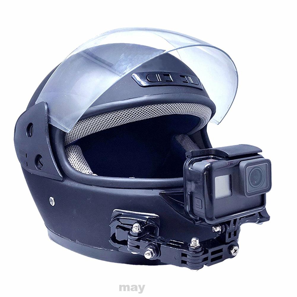 Set giá đỡ 19 món lắp camera GoPro Hero6 lên cằm mũ bảo hiểm khi đi du lịch