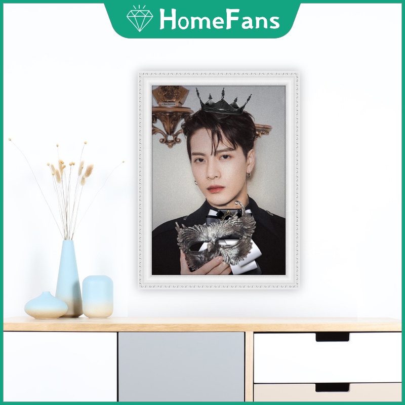 Jackson Wang Bộ Tranh Đính Đá 5D Tự Làm Hình Nhóm Nhạc Got7 Kích Thước 30x40cm / 40x50cm