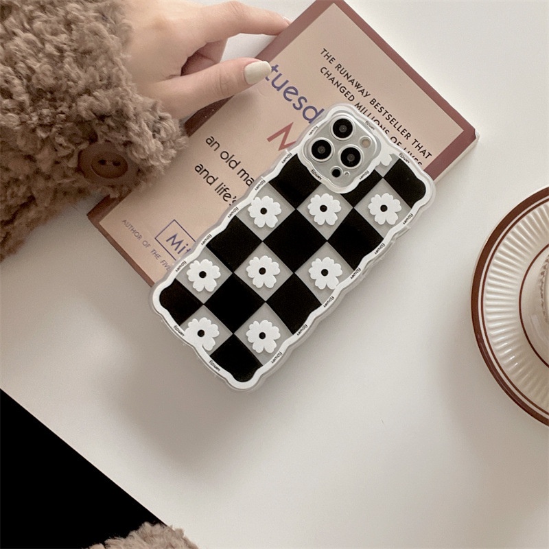 Ốp lưng iphone trong lượn sóng hoa caro 6/6plus/7/7plus/8/8plus/xs/11/12/13/pro/max/plus/promax-Sale Hot G1-3