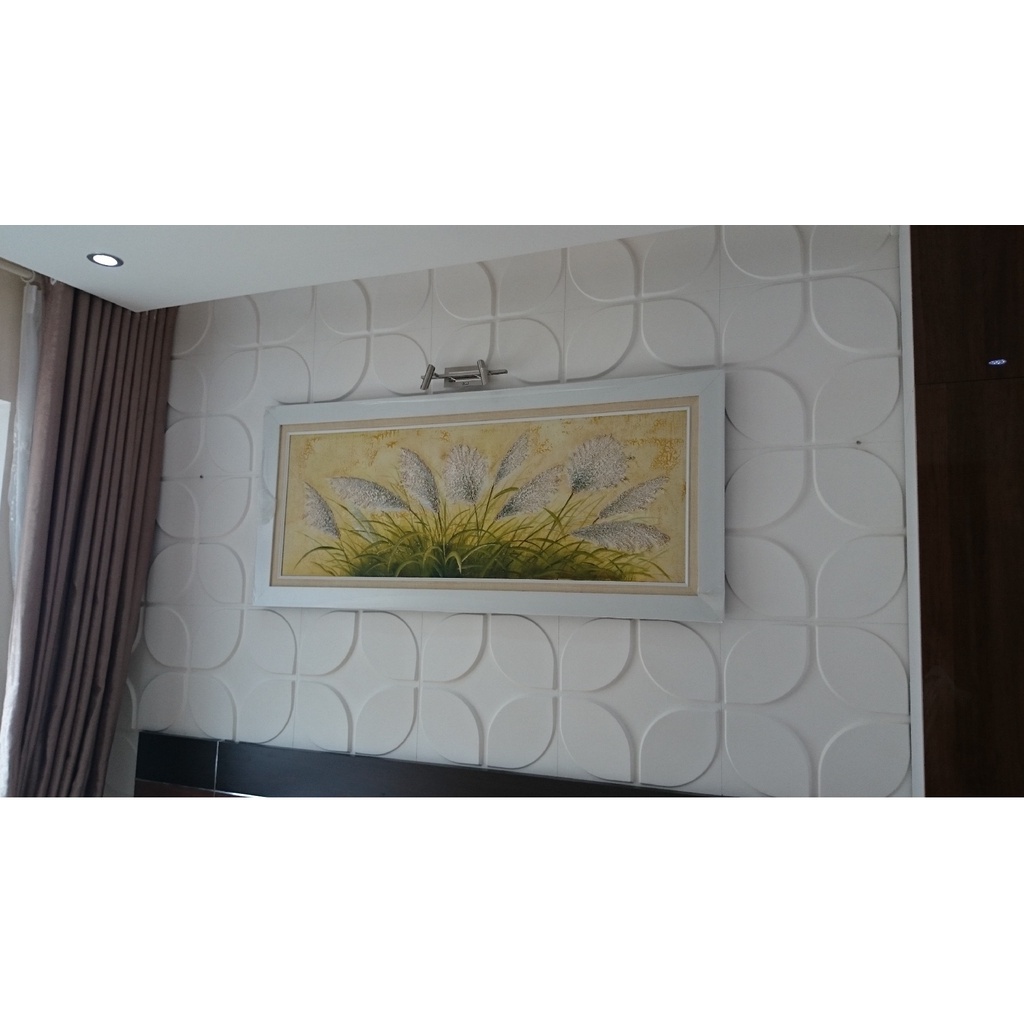 Tấm ốp tường 3D chống ẩm mốc, trang trí nội thất, hoa văn nổi chất liệu sợi tự nhiên | BigBuy360 - bigbuy360.vn