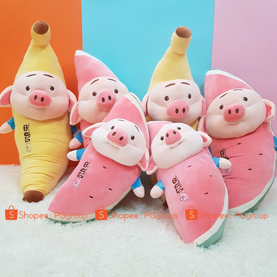 Chuối dưa hấu bông mặt heo tiktok - Thú nhồi bông cao cấp PGGroup