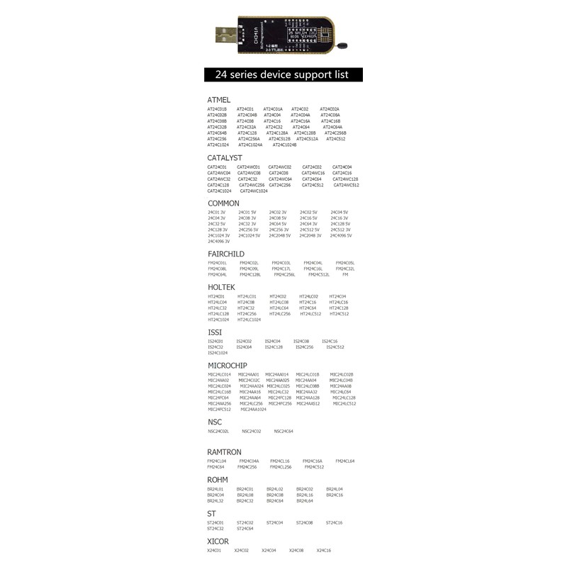 ComBo Nạp CH341A 24 25 Dòng EEPROM flash BIOS USB EEPROM 93CXX  25CXX  24CXX