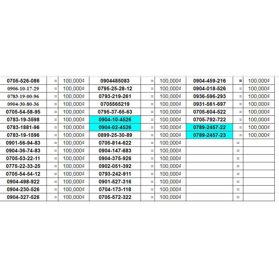 SIM SỐ ĐẸP 100k