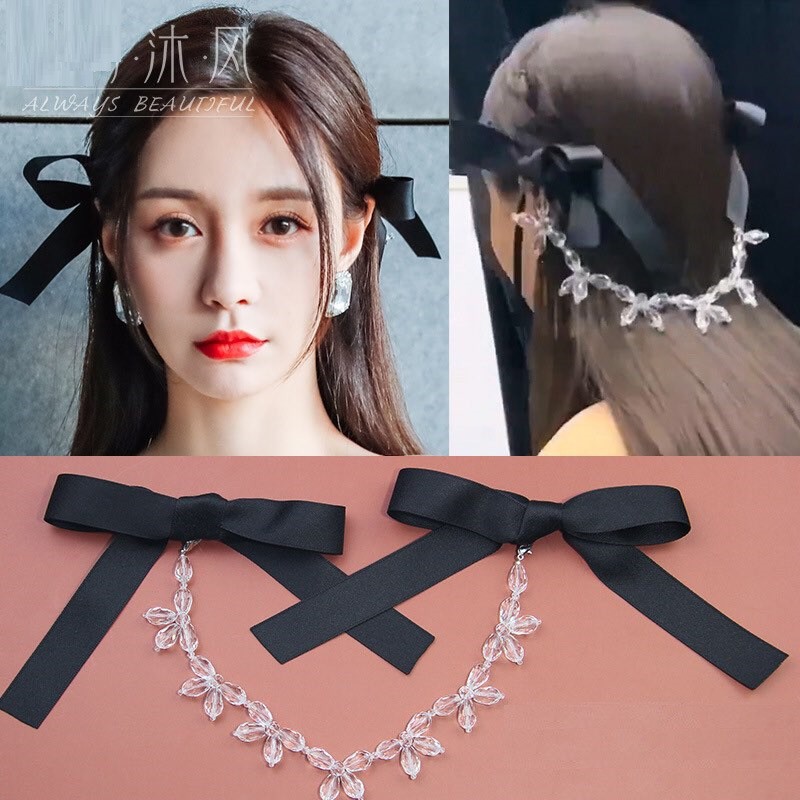 [HOT] ✨CÀI TÓC NƠ HẠT PHA LÊ TIỂU THƯ CAO CẤP SANG TRỌNG QUÝ PHÁI✨