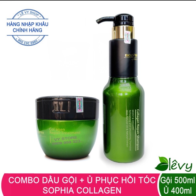 Combo dầu gội + ủ tóc sophia collagen