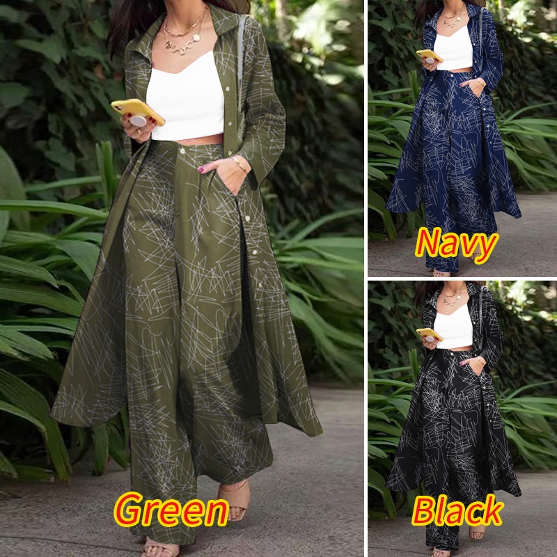 Set Quần Dài Ống Rộng Và Áo Tay Dài Zanzea Phong Cách Thời Trang Đường Phố Châu Âu Cho Nữ