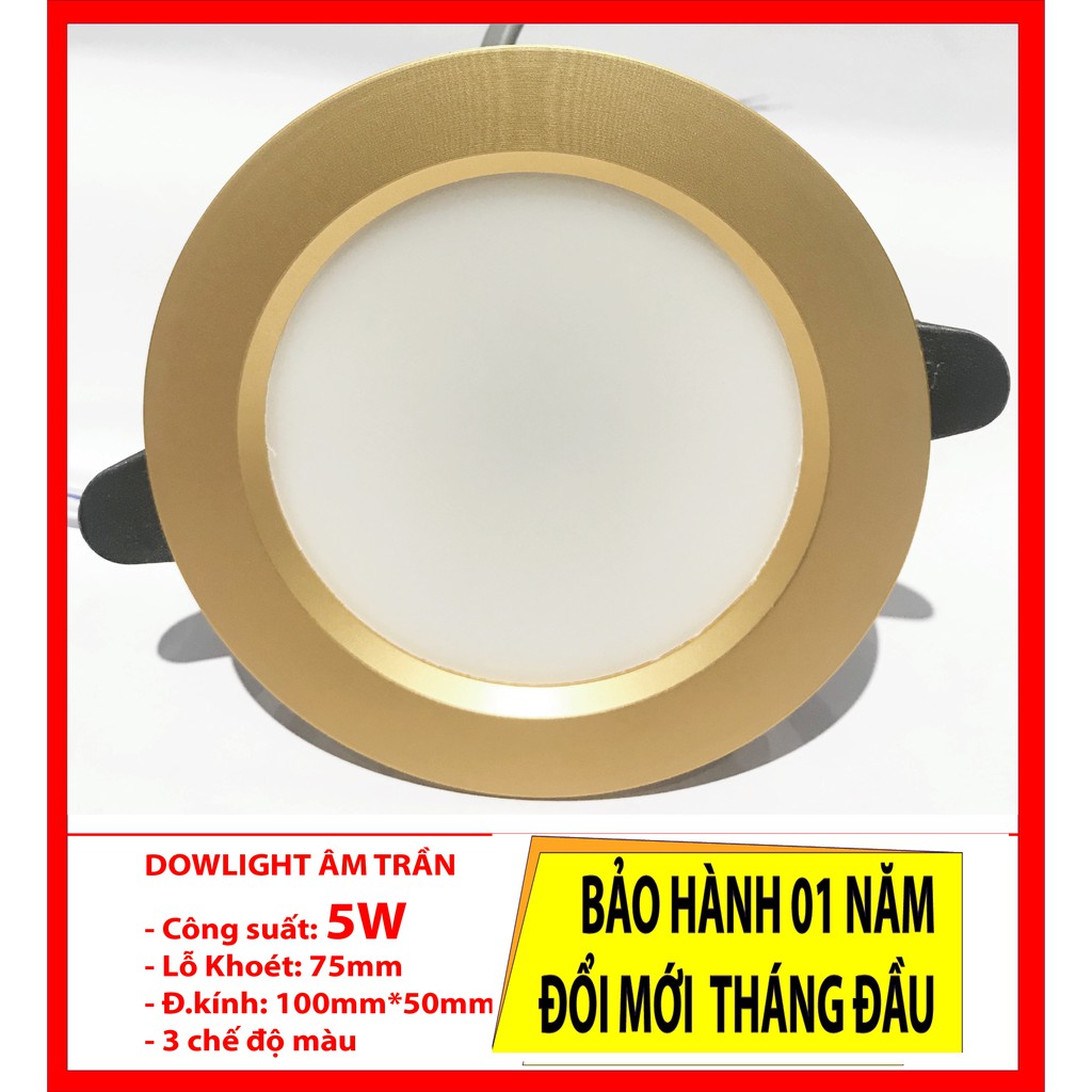 ĐÈN DOWNLIGHT LED ÂM TRẦN 5+ 5W LỖ KHOÉT 75-80mm ĐỔI MÀU BSB...1125