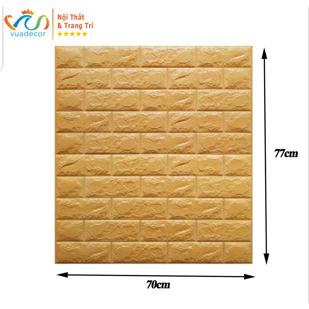 Xốp Dán Tường 3D Giả Gạch Khổ Lớn 70x77cm Loại 1 Siêu Dính Chống Ẩm Mốc, Chống Bụi Bẩn -  Decor Trang Trí Nhà Cửa