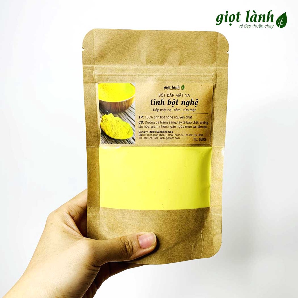Tinh Bột Nghệ nguyên chất - Da trắng sáng, mịn màng Giọt Lành 100 Gram