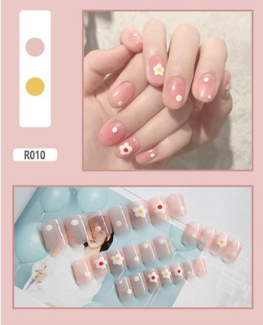 Set 24 đầu móng tay giả bền bỉ không thấm nước xinh xắn cho nữ