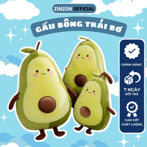 Gấu bông bơ nhồi bông êm mịn dễ thương cao cấp ZinZon