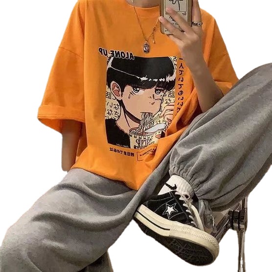 Áo Thun Tay Ngắn Dáng Rộng In Chữ Phong Cách Hip Hop Nhật Bản Thời Trang Cho Nam