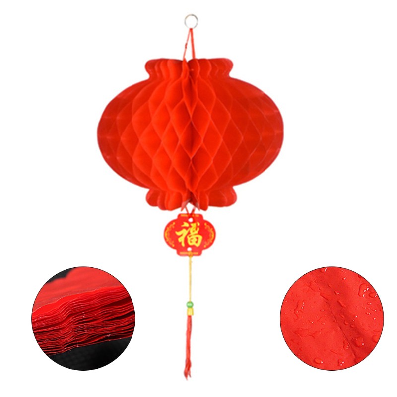 Bộ 20 đèn lồng bằng giấy màu đỏ dùng trang trí kích thước 10 inch