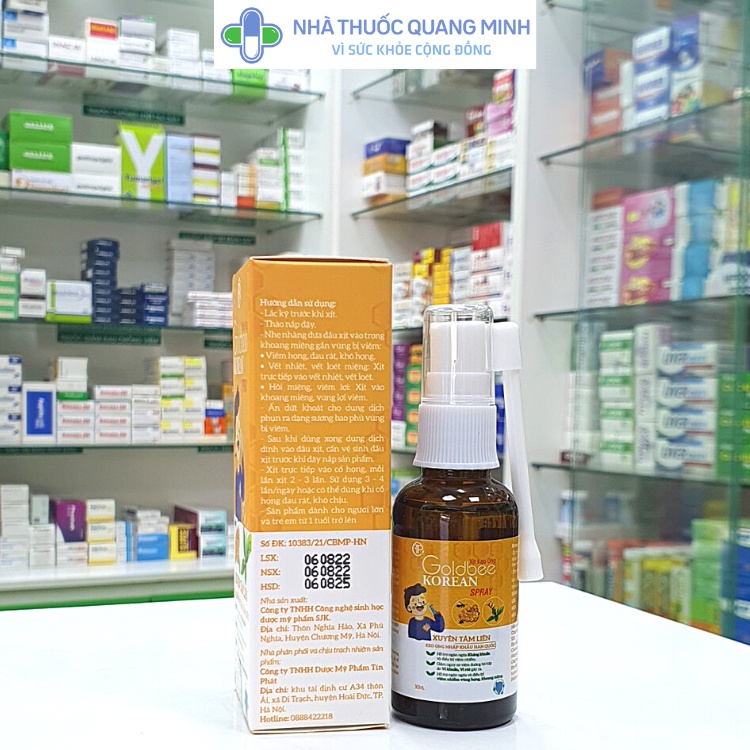 Xịt họng keo ong xuyên tâm liên Goldbee