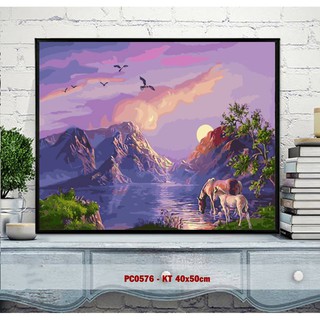 ⚡Tranh Sơn Dầu Số Hóa Tự Tô - PC0576 Bên Ánh Chiều 4050 Khung