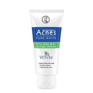 Sữa rửa mặt dưỡng trắng an toàn cho da ngừa khuẩn mụn Acnes Pure White 100g